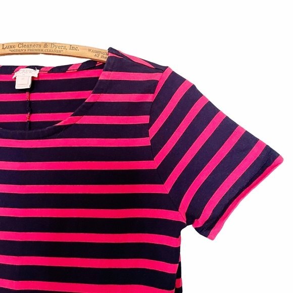J. Crew Peplum Top Striped Short Sleeve Red & Blue Shirt Size XS Nautical Preppy - Picture 4 of 8